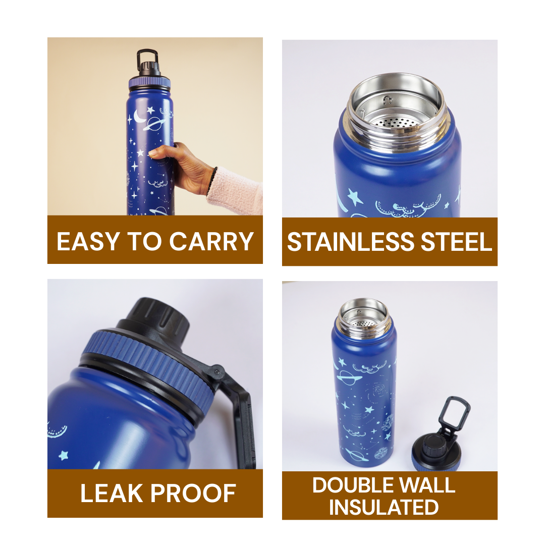 Galaxy Print Stainless Steel Water Bottle