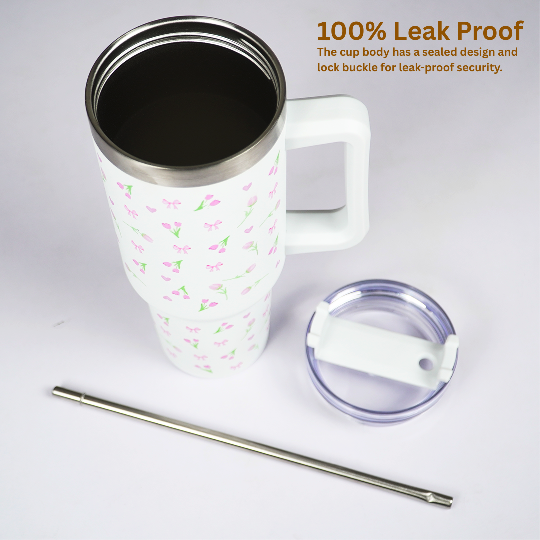 Bow with Tulip Floral Tumbler