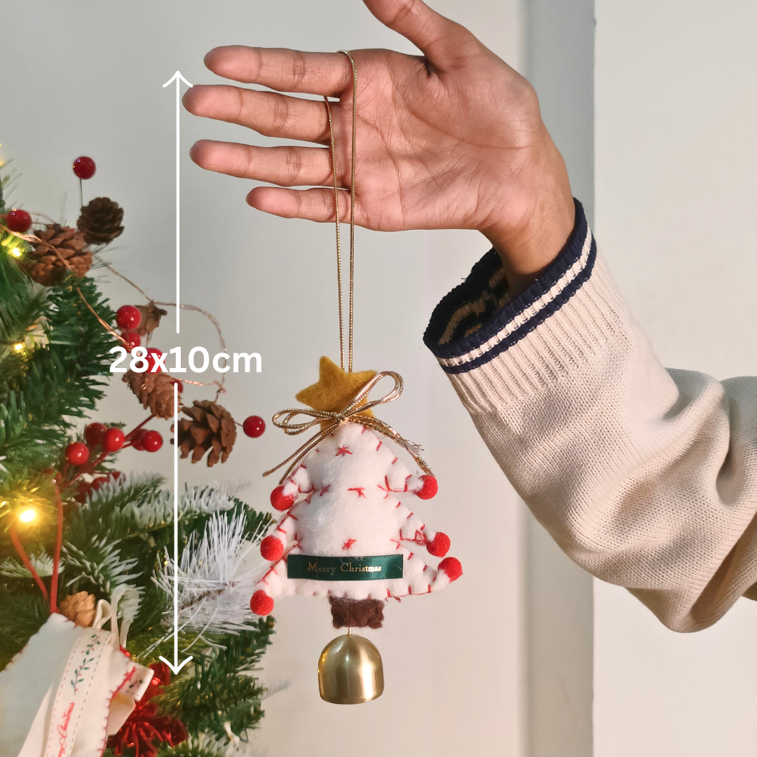 2 Pcs Plush Christmas Tree Hanging Ornament