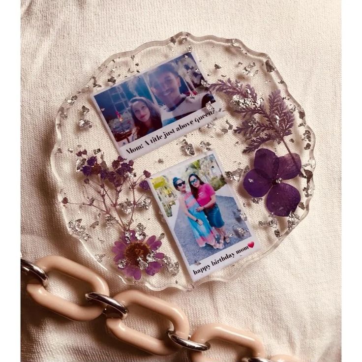 Customize Resin Flower Photo Frame