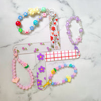 Cute Beaded Chram & Bookmark Set – Handmade Pastel Accessories for Books & Gifts set of -4