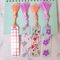 Printed Book Marks with Tassels Set of 4