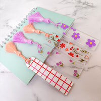 Printed Book Marks with Tassels Set of 4