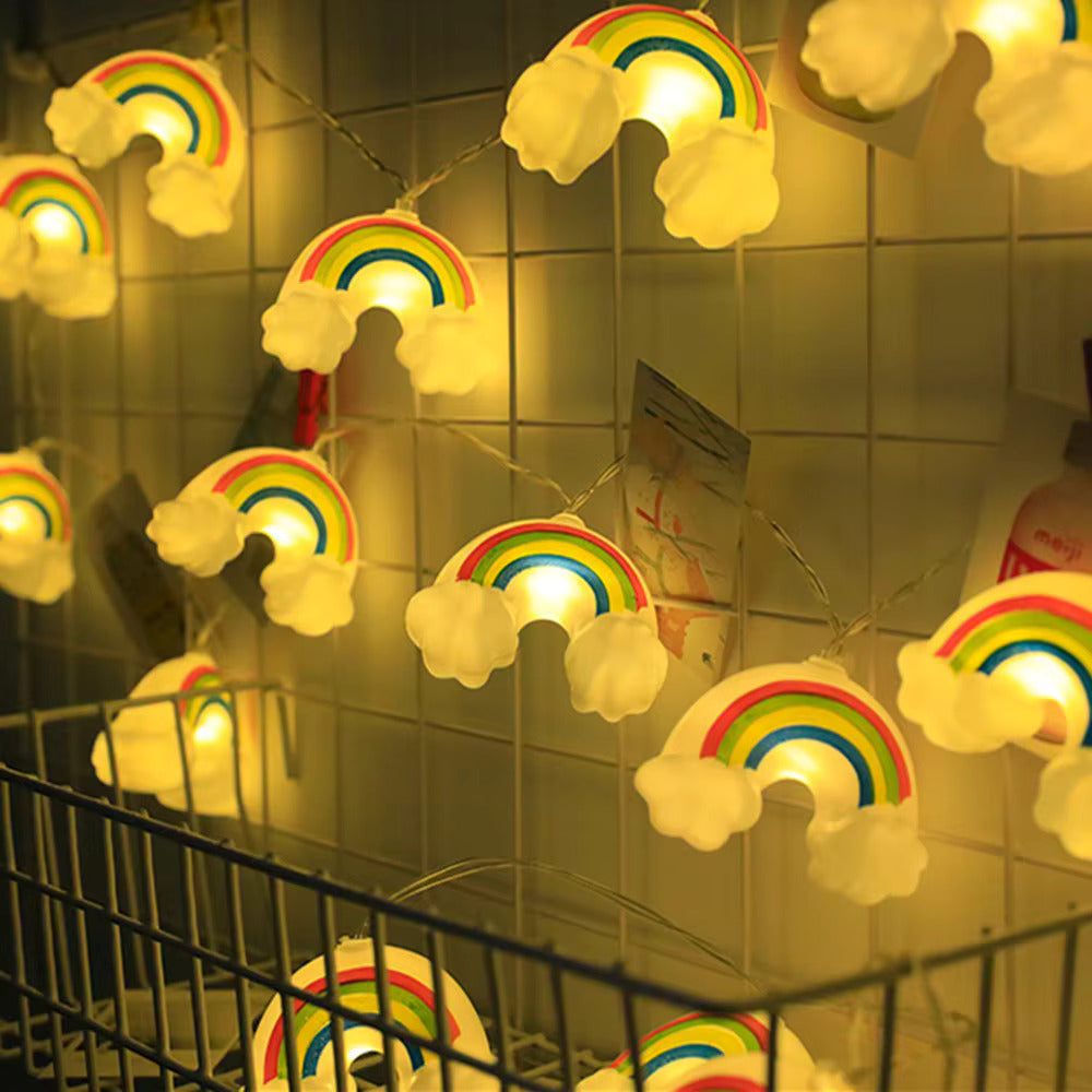 Rainbow & Cloud Festive String Lights