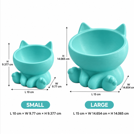 Cute Cat Shape Pet Food Bowl, Adorable Kitty Design Feeding Bowl for Cats and Small Dogs, Decorative Pet Food & Water Bowl