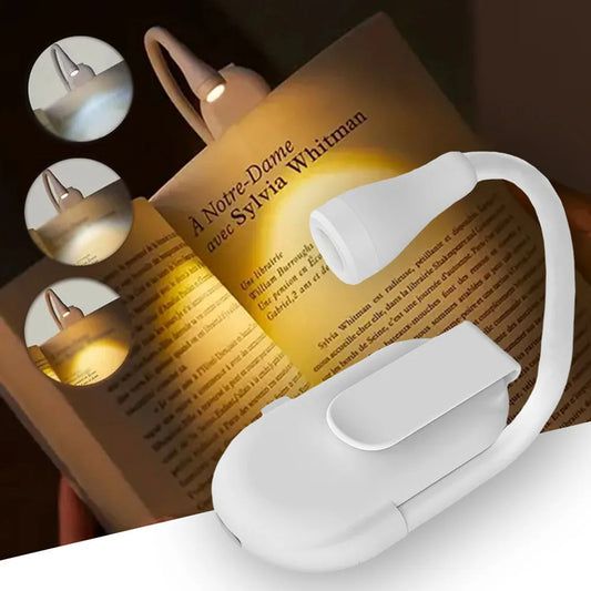 Reading Light Book Lamp for Bed, Book Reading Lover Gifts for Women Men, Clip on LED Book Light Rechargeable USB Portable 3 Color Temperatures Stepless Dimming Light .