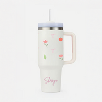 Personalized BlossomBrew™ Tumbler with Straw & Lid