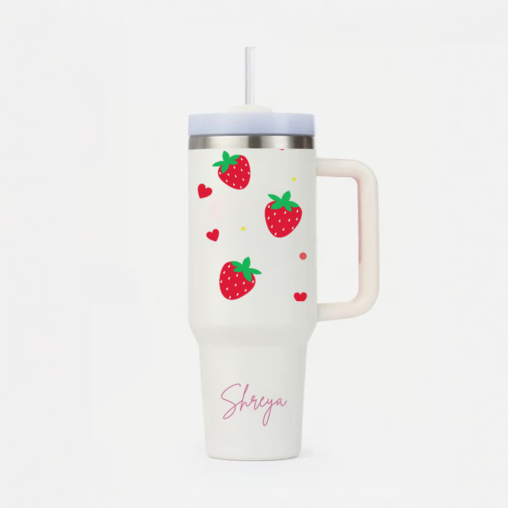 Personalized BlushBerry™ Tumbler with Straw & Lid