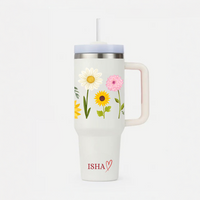 Personalized FloraCup™ Tumbler with Straw & Lid