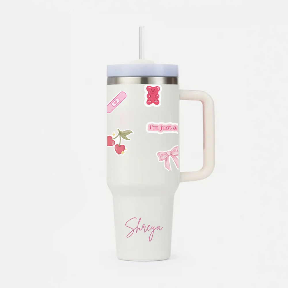 Personalized AestheticWrap™ Tumbler with Straw & Lid