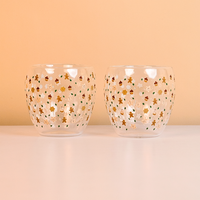 Set-2 Christmas Gingerbread & Stars -Double Wall Glass Mug