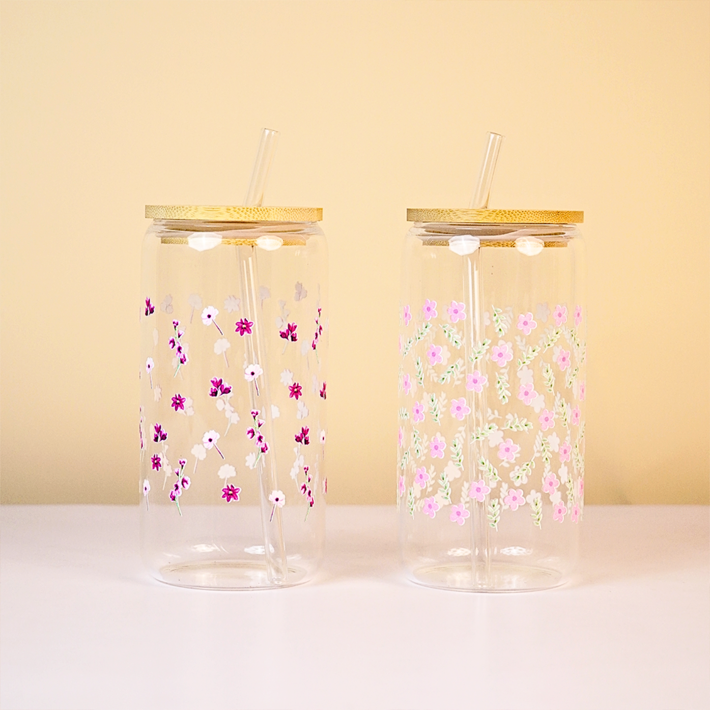 Set-2 Cute Reusable Water Glass