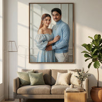 Personalized Photos Couple Portrait Canvas Painting – Elegant Romantic Wall Art