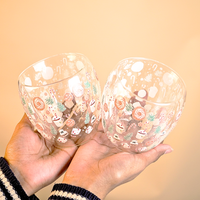 Set-2 Candy Cane & Christmas Treats  -Double Wall Glass Mug