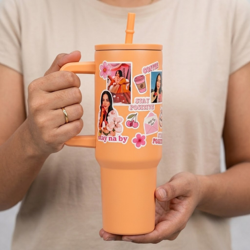 Personlised Kind of Mine Tumbler in Peach Color