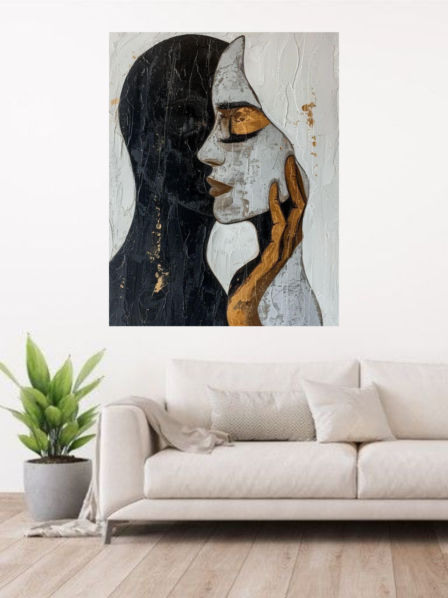 Shades of Emotion – Abstract Couple Canvas Wall Art