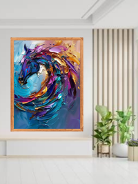 Vibrant Abstract Horse Canvas Wall Art – Bold & Modern Home Decor