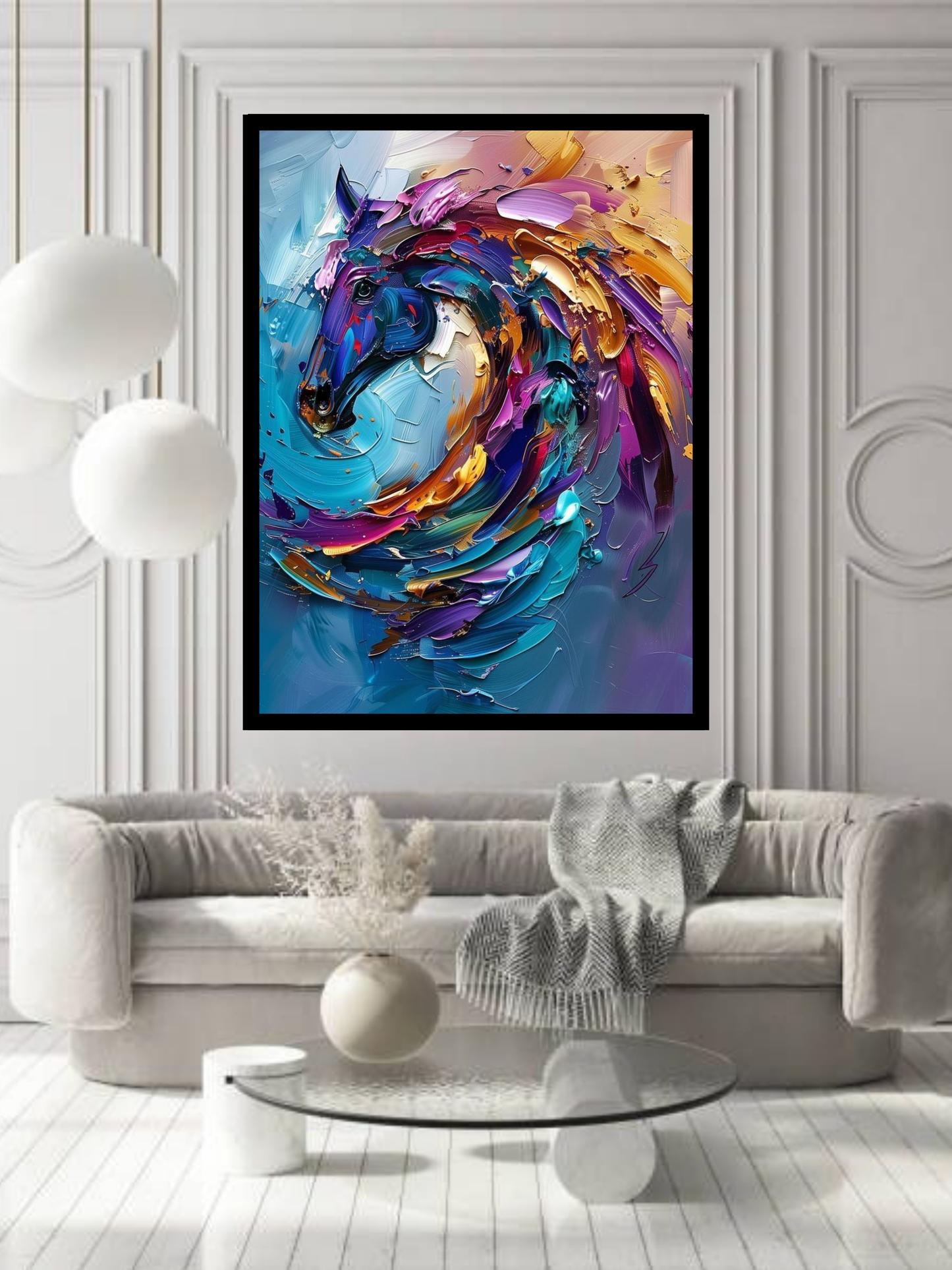 Vibrant Abstract Horse Canvas Wall Art – Bold & Modern Home Decor