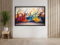Colorful Abstract Dancers Canvas Wall Art – Vibrant Modern Home Décor