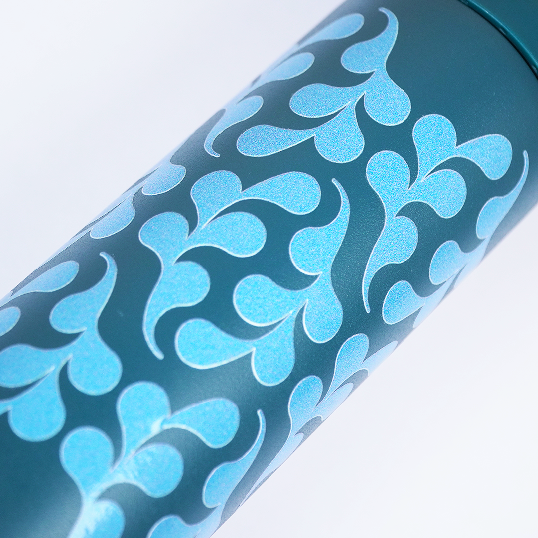 Teal Abstract Pattern Stainless Steel Insulated Tumbler