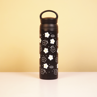 Black Floral Stainless Steel Insulated Tumbler