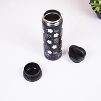 Black Floral Stainless Steel Insulated Tumbler