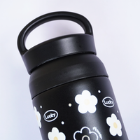 Black Floral Stainless Steel Insulated Tumbler
