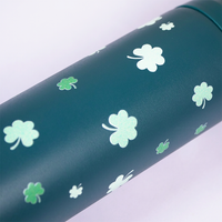 Clover Design Insulated Tumbler – Hot & Cold Stainless Steel Bottle with Extra Lid, Spill-Proof