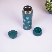 Teal Floral Stainless Steel Insulated Tumbler