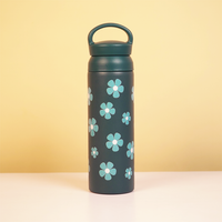 Teal Floral Stainless Steel Insulated Tumbler
