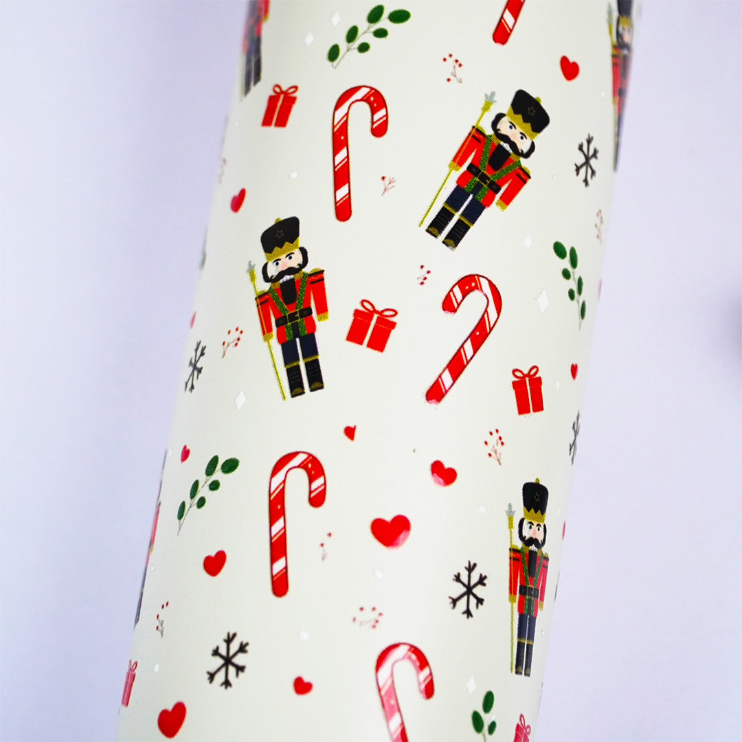 NutCracker Fest Vacuum Insulated Tumbler – 490ml Hot & Cold Stainless Steel Bottle with Carry Loop Lid