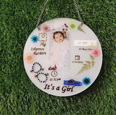 Resin Baby Birth Photo Frams ,For Gifts - 8 inch