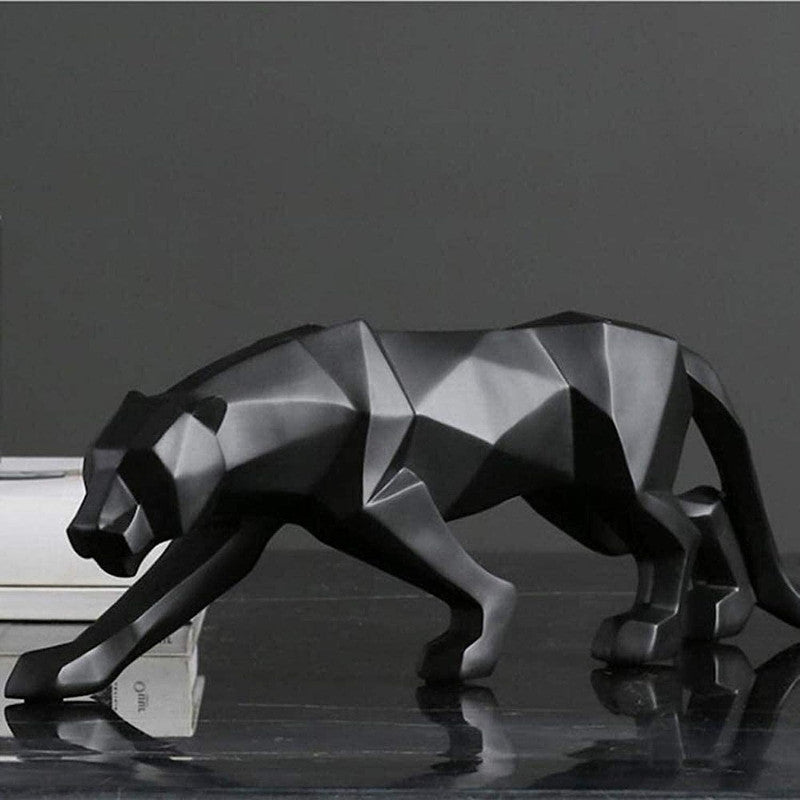 Decorative Black Jaguar Panther Statue Showpiece Leopard Resin Animal Sculpture Decorative Showpiece