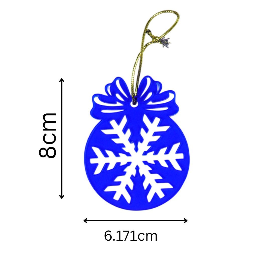 Blue Snowflake Christmas Hanging Ornament