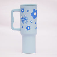 Bow with Flower 40oz Insulated Tumbler – Sky  Blue