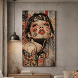 Abstract Woman Portrait Graffiti Canvas Wall Art