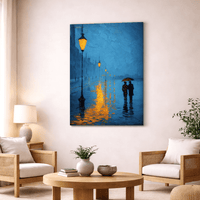 Romantic Rain Street Canvas Wall Art - Memories InsiteRAIN STREET FRAME CANVES - STRECHED