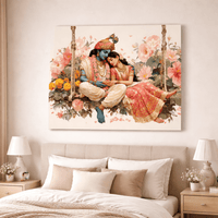 Radha Krishna Jhula Canvas Wall Art - Memories InsiteRADHA KRISHNA JHULA FRAME -STRECHED