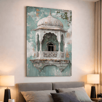 Vintage Jharokha Window Canvas Wall Art - Memories Insite