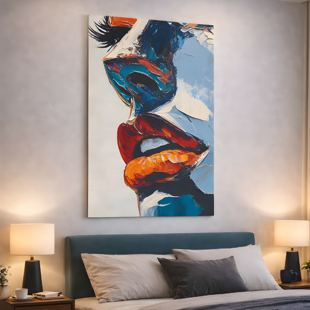 Abstract Face Canvas Painting