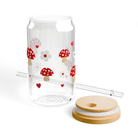 Personalized Mashroom Glass Coffee Tumbler