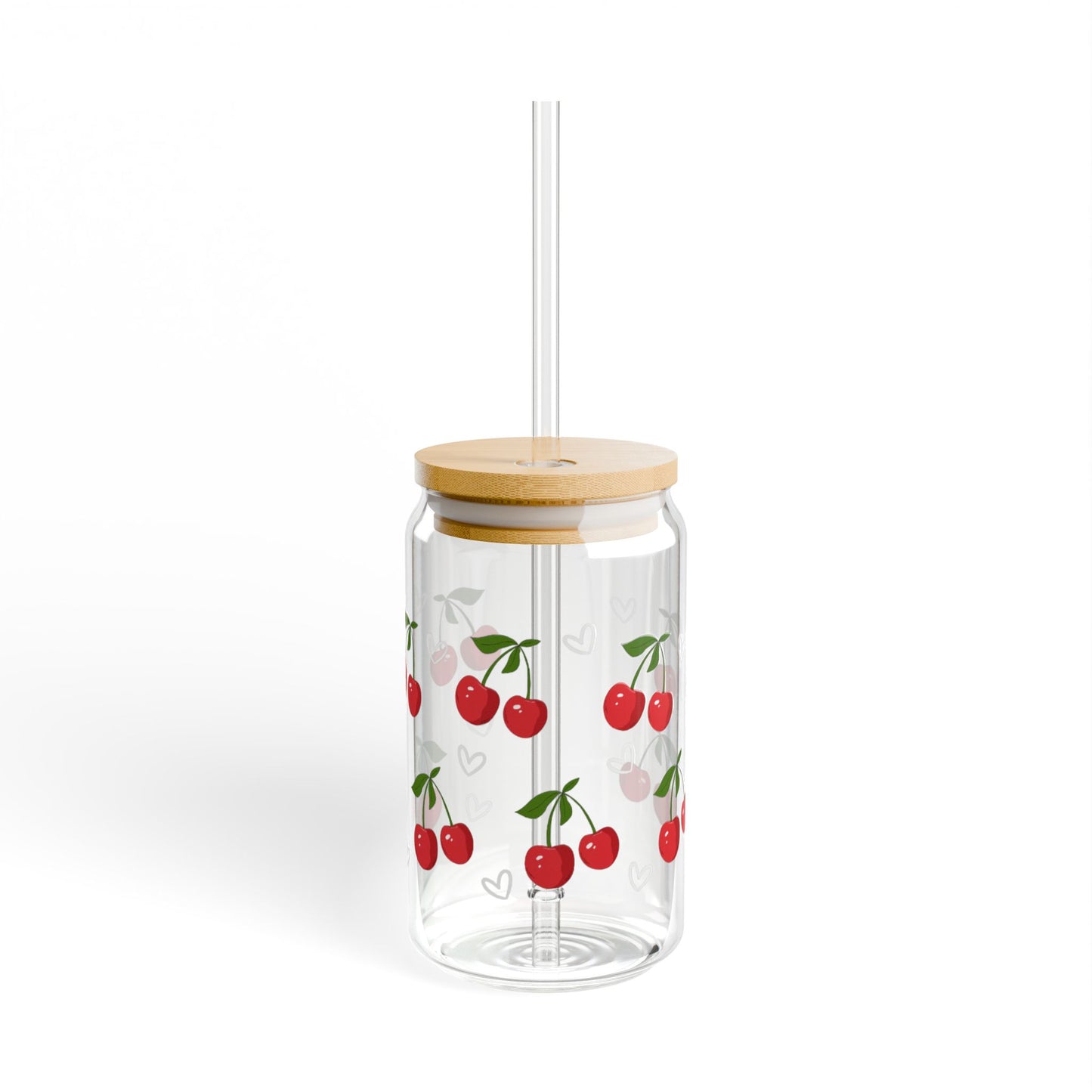 Personalized Red Cherry Glass coffee Tumbler