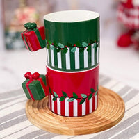 Christmas Themed Mug With Gift Box Handle - Assorted - Single Piece