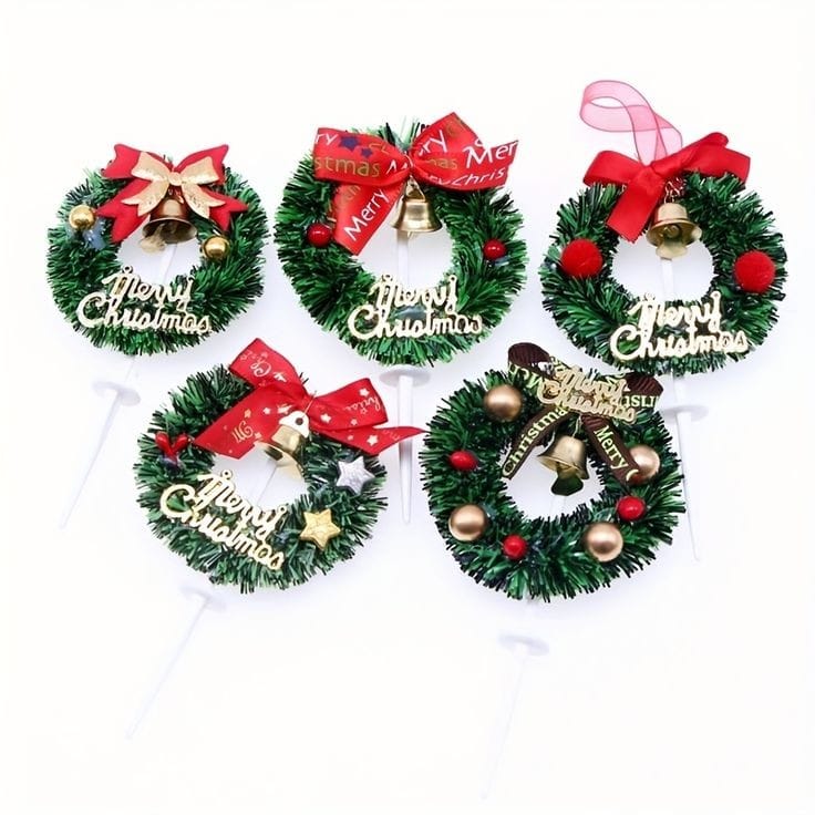 Christmas Wreath Cake Decoration Topper