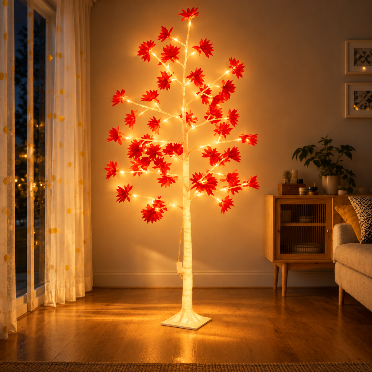 Warm Red Leaf Glow Lamp