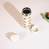 Christmas Gingerbread Vacuum Insulated Tumbler – 490ml Hot & Cold Stainless Steel Bottle with Carry Loop Lid