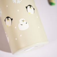 Cute Penguin Design Vacuum Insulated Tumbler – 490ml Hot & Cold Stainless Steel Bottle with Carry Loop Lid