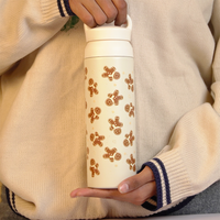 Christmas Gingerbread Vacuum Insulated Tumbler – 490ml Hot & Cold Stainless Steel Bottle with Carry Loop Lid