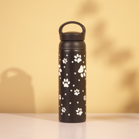 Puppy Paw Vacuum Insulated Tumbler – 490ml Hot & Cold Stainless Steel Bottle with Carry Loop Lid