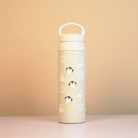 Cute Penguin Design Vacuum Insulated Tumbler – 490ml Hot & Cold Stainless Steel Bottle with Carry Loop Lid